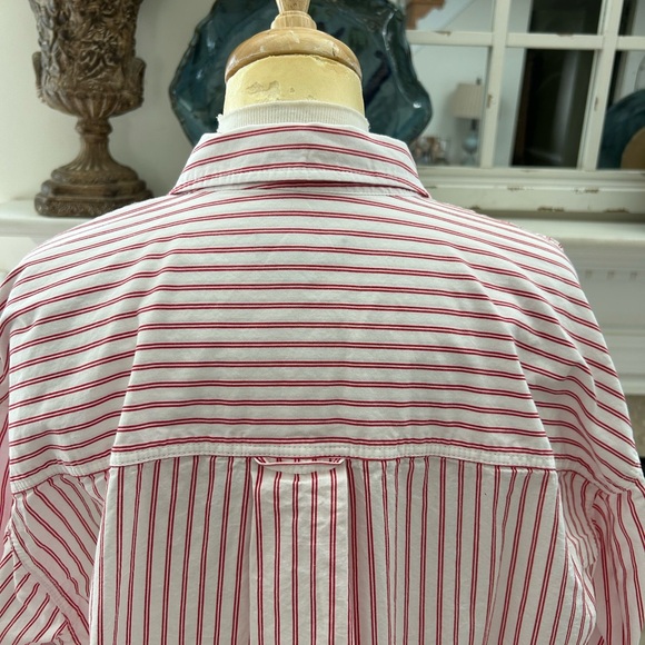 J. Crew E’tienne Cropped White & Red Striped Shirt - Picture 8 of 11